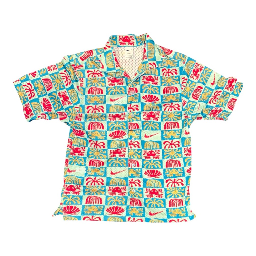 Nike Mesh Button Down Shirt - Tropical Print